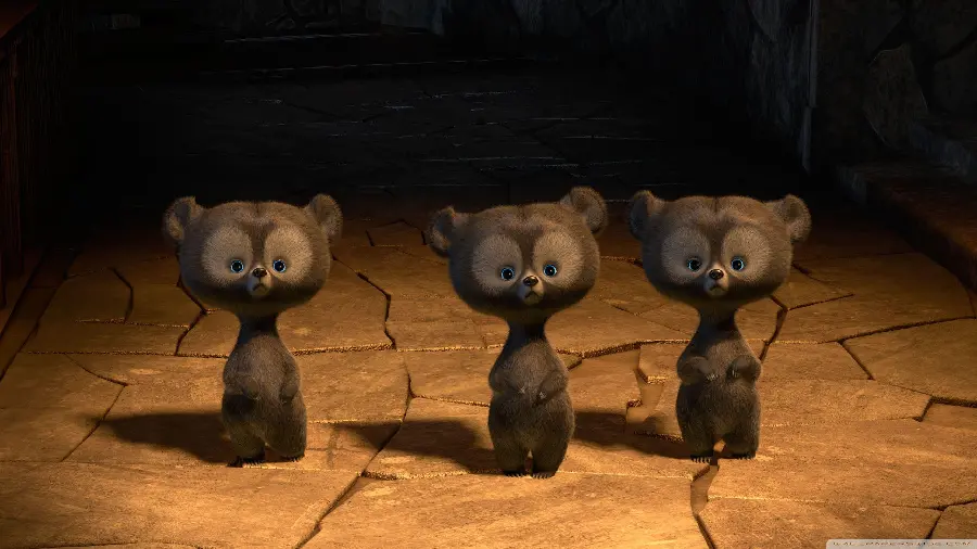 Background of three cartoon bear cubs in excellent quality from the essence