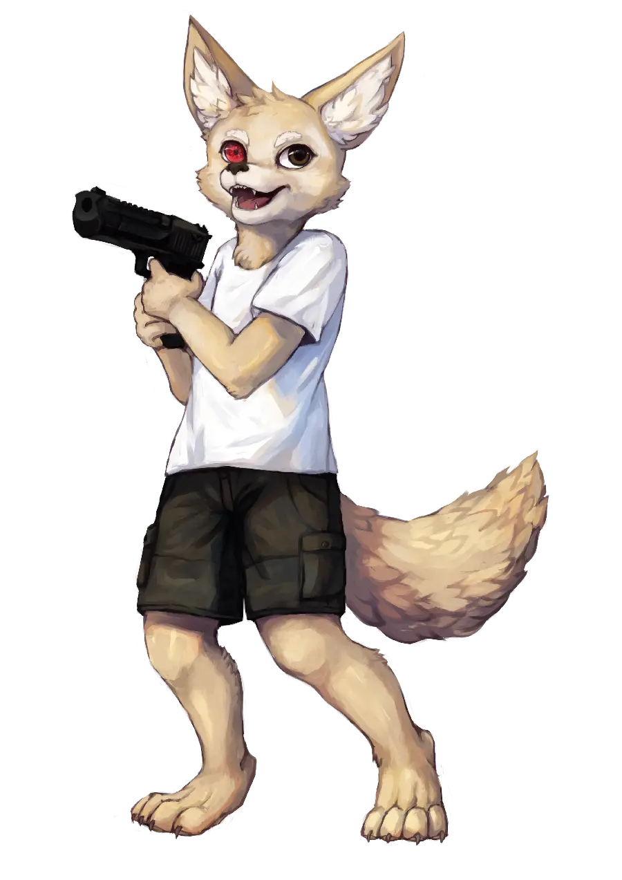 Background of a semi-robot fox painting with special quality