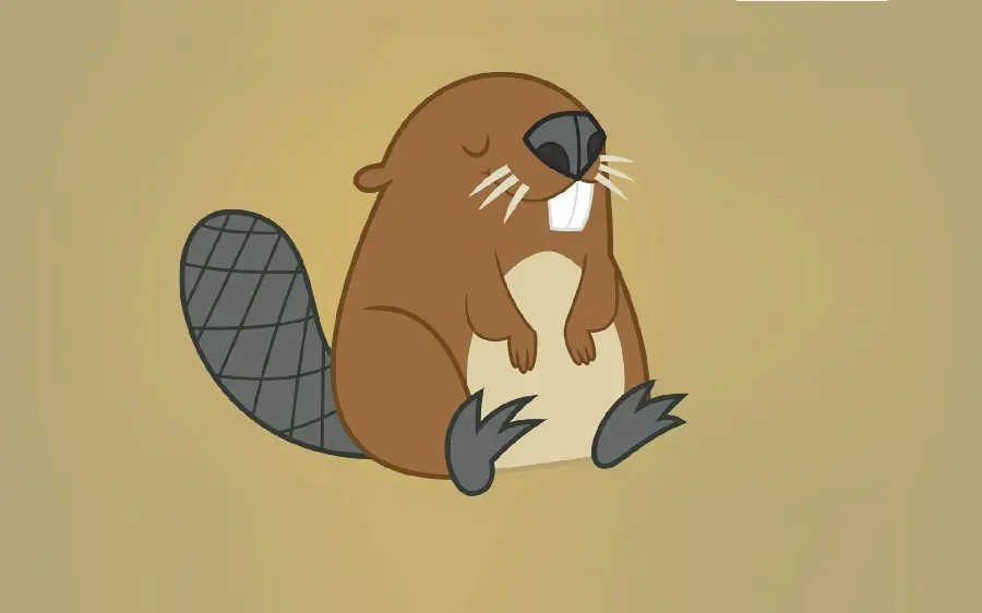 Background for desktop and laptop of beaver on a simple background