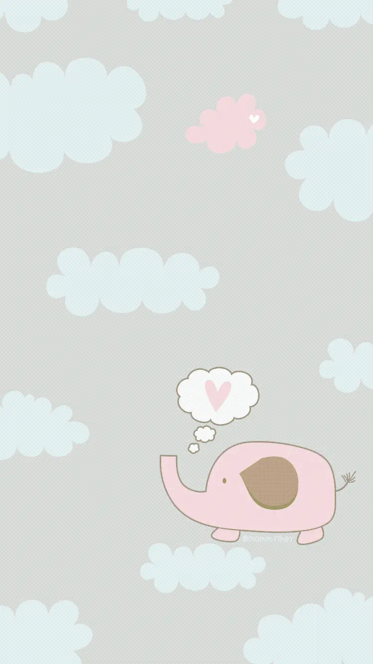 Simple and stylish pink elephant wallpaper