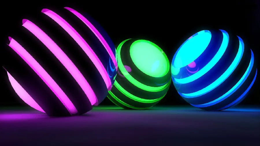 Download photo of neon striped balls for desktop 