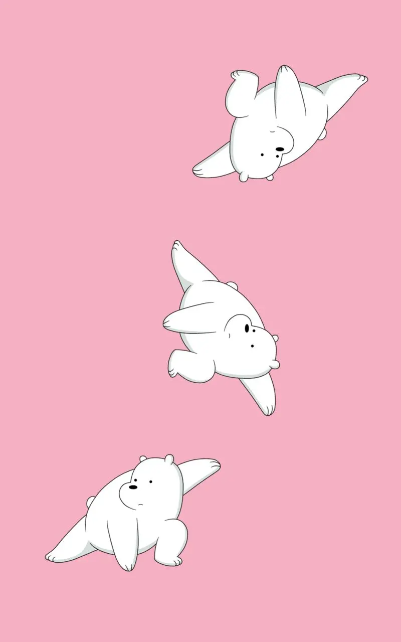 Polar bear background image on a simple pink background
