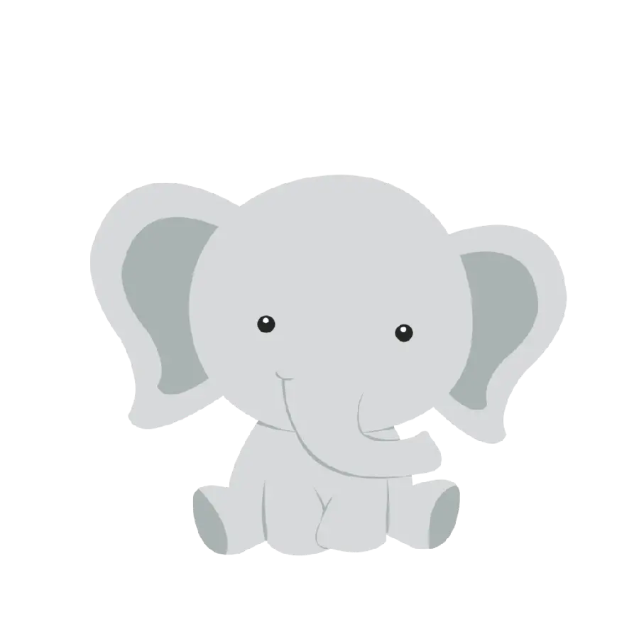 Cartoon elephant with transparent background for professional designs