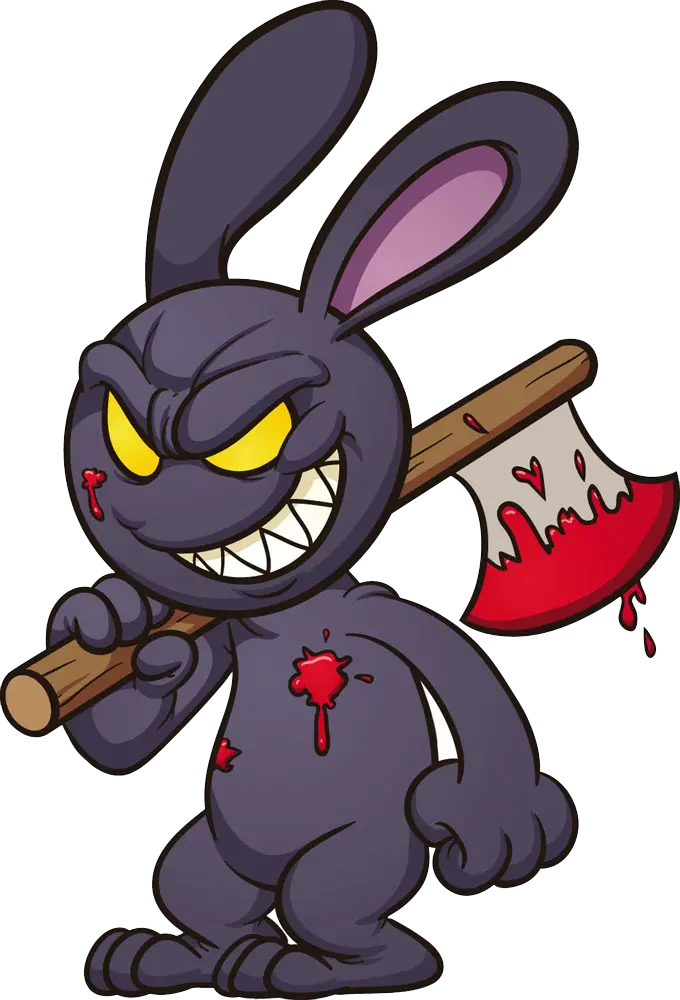 Horrible Cartoon Rabbit Stock Image PNG for Video Games