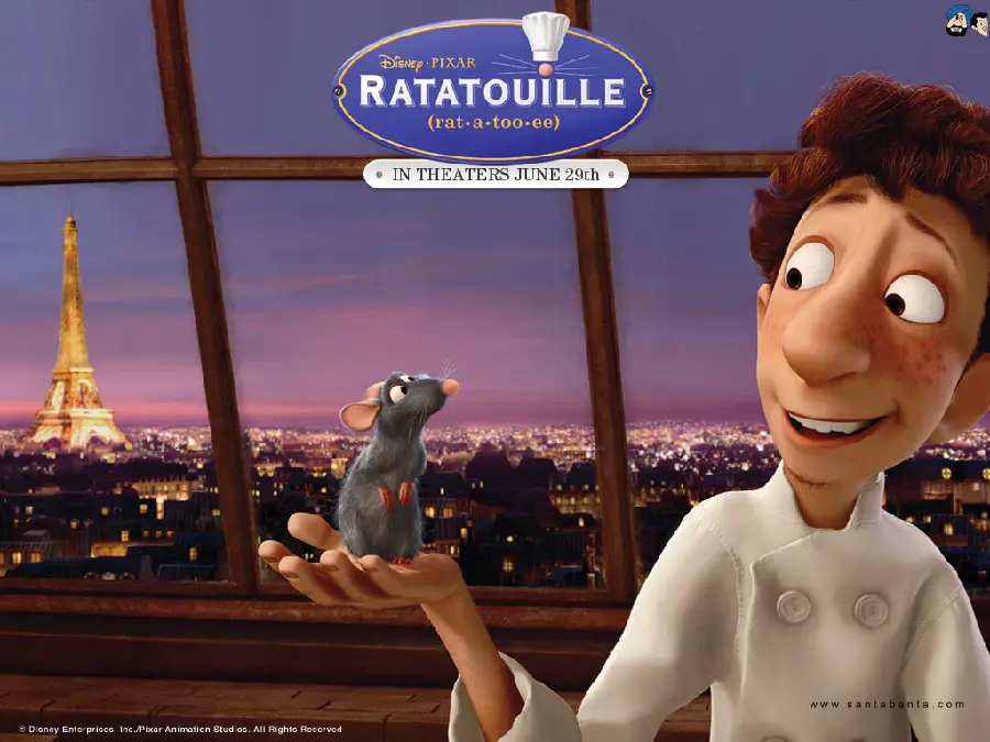 Beautiful image of the chef mouse working with Linguini