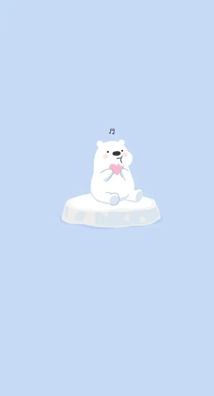 Cute and beautiful background of a chubby polar bear suitable for mobile phones 