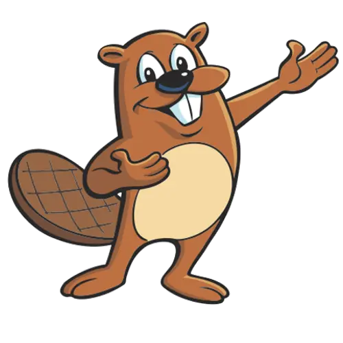Beautiful beaver background image as PNG file 