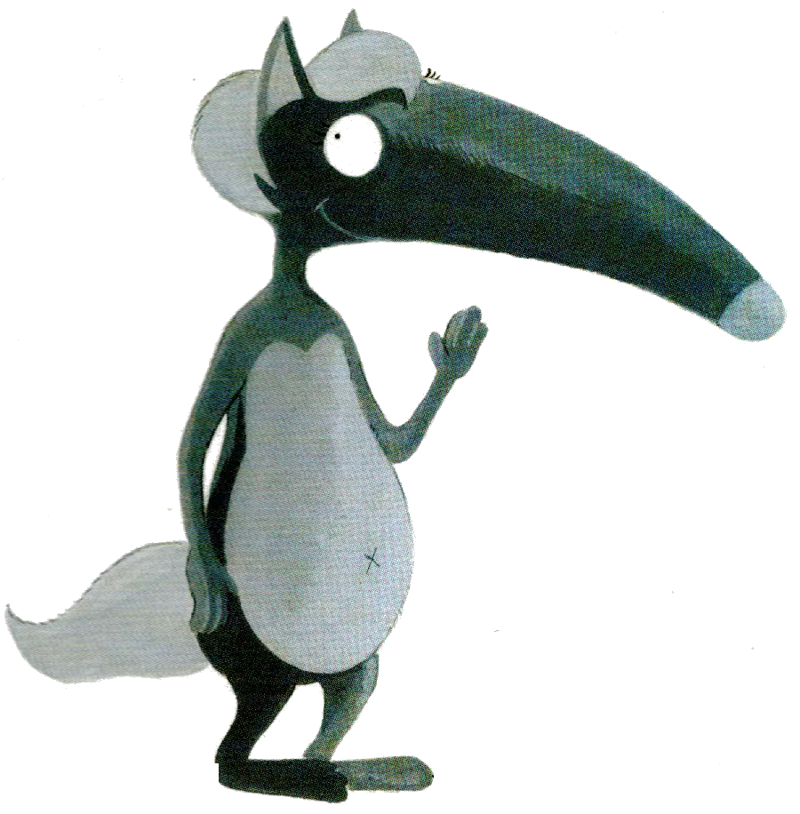 Cartoon wolf background photo for printing on a storybook