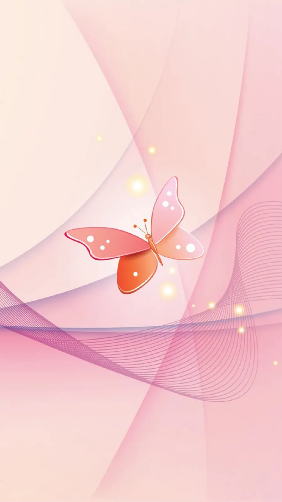 Simple and Cute Pink Butterfly Background for iPhone