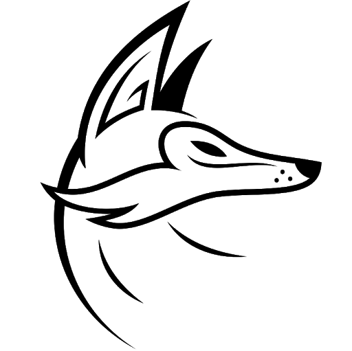 High Quality Black Fox Photo White Drawing for Profile PNG