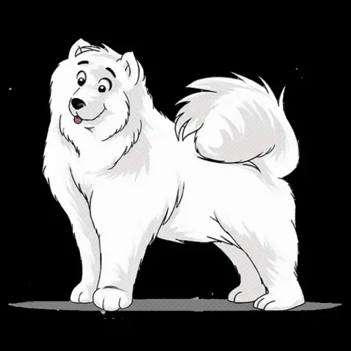 Black and White Dog Profile Picture PNG Painting for WhatsApp