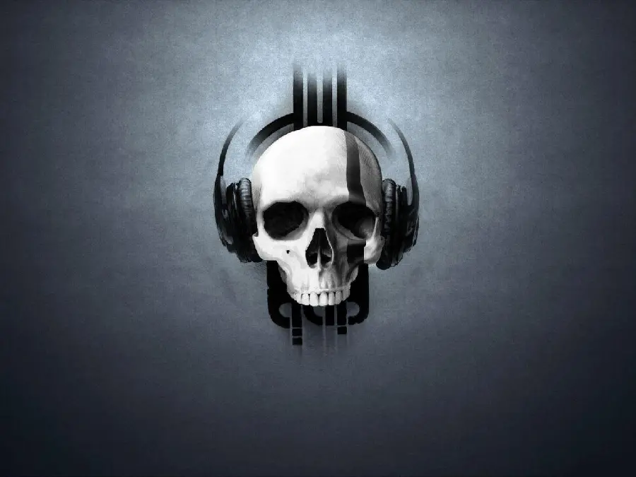 Minimal Skull Headphones Free Wallpaper Download