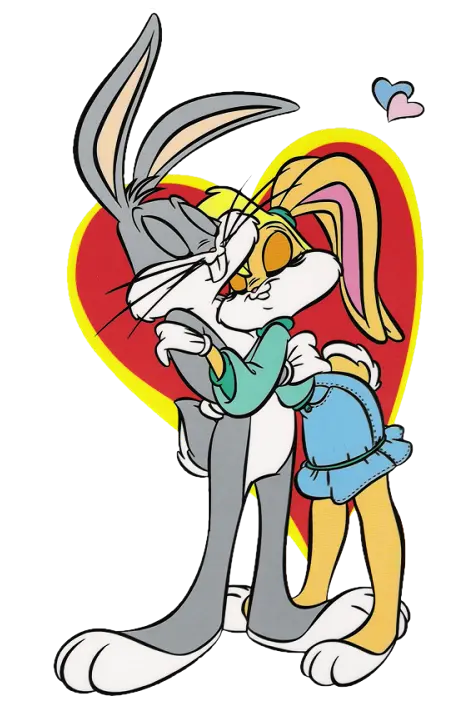 Romantic cartoon rabbit PNG profile picture for telegram