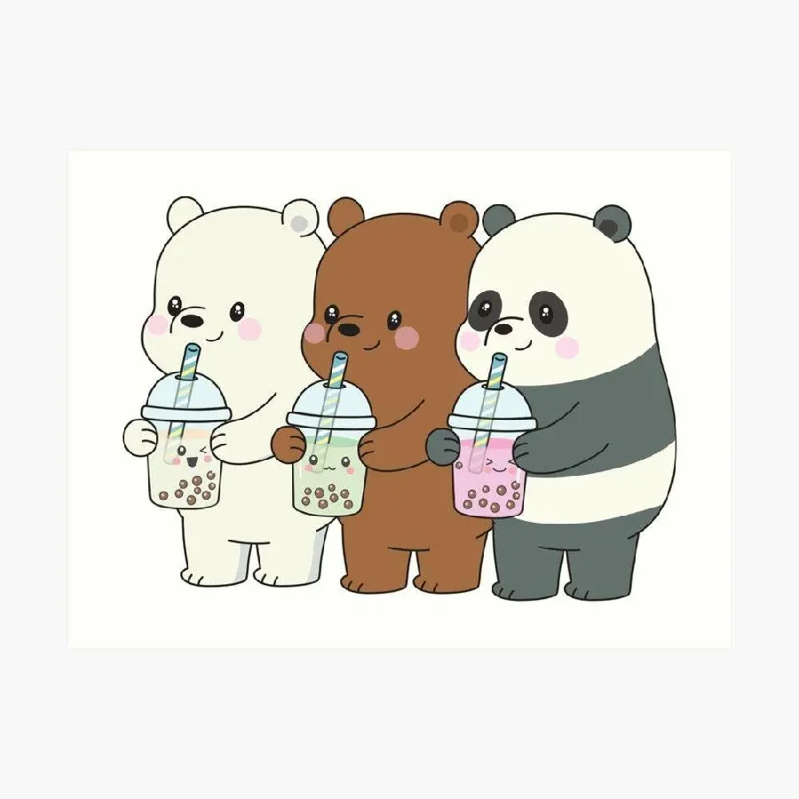 Funny childhood background of the three naive bears animation
