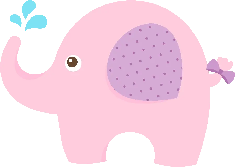 Colorful Cartoon Elephant for Design in Graphic Software