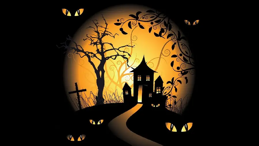 Abandoned House on Halloween Night