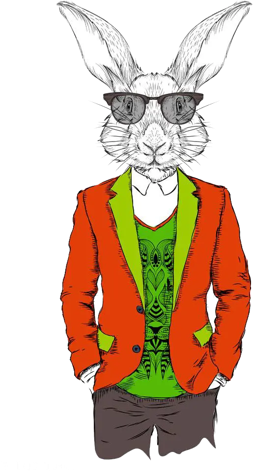 Download completely free background of rabbit drawing PNG