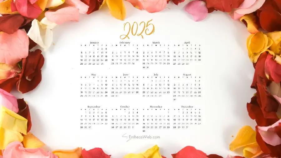 2025 Photo Calendar with Leaf Designs