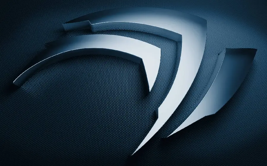 Download black and white Nvidia logo image for background