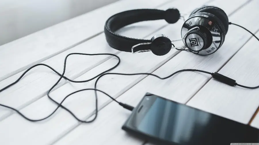 Headphones Background with Cool and Warm Colors