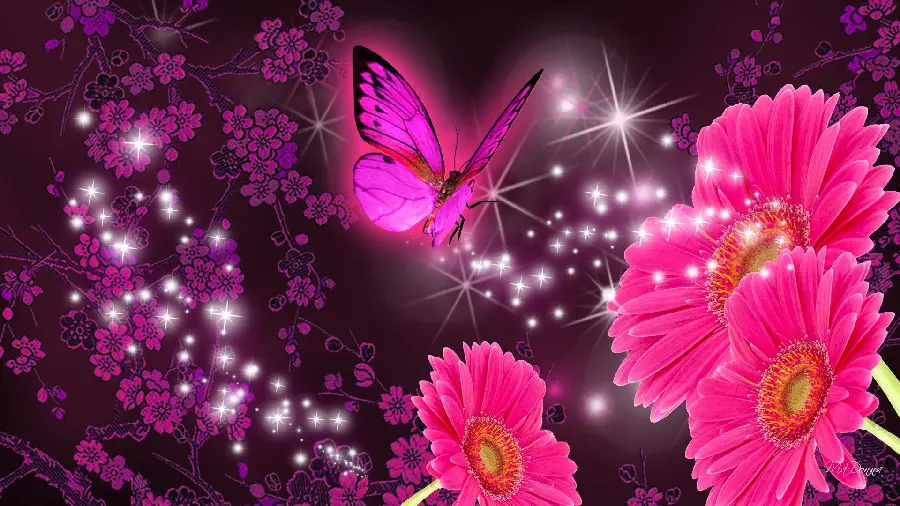 Purple Butterfly Wallpaper for Wall Poster Printing