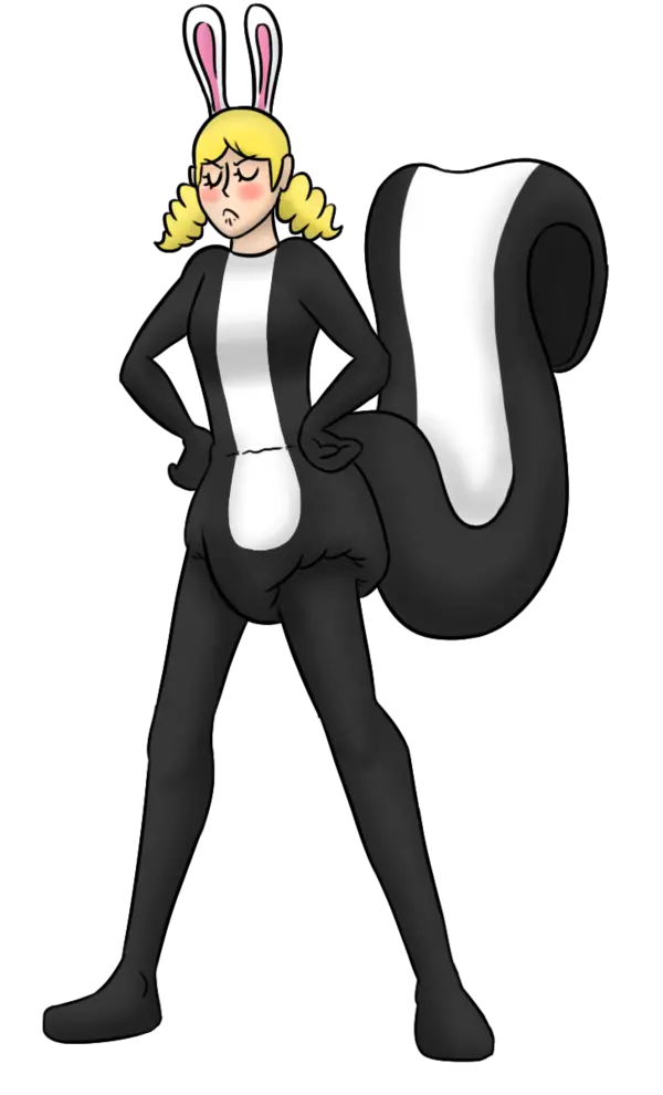 Cartoon Girl Background in Funky Mink Clothes PNG