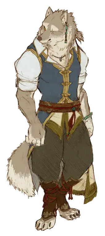 Cartoon wolf warrior wallpaper for fictional character design