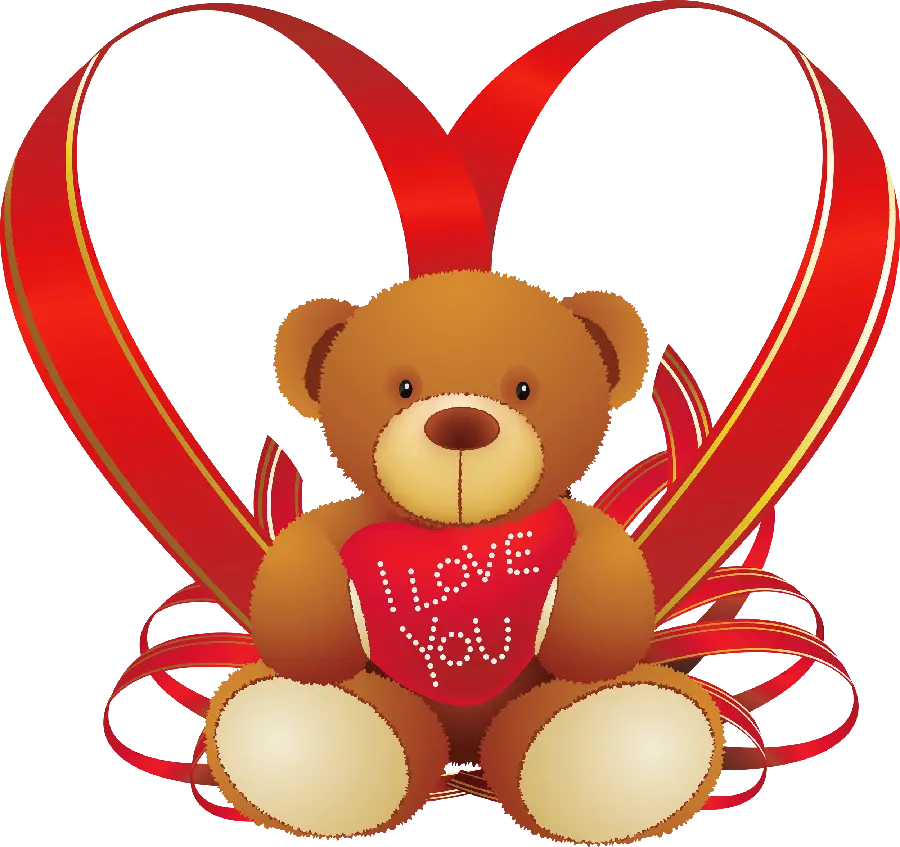 Backgroundless Teddy Bear PNG Image for Valentine's Day Postcard Printing