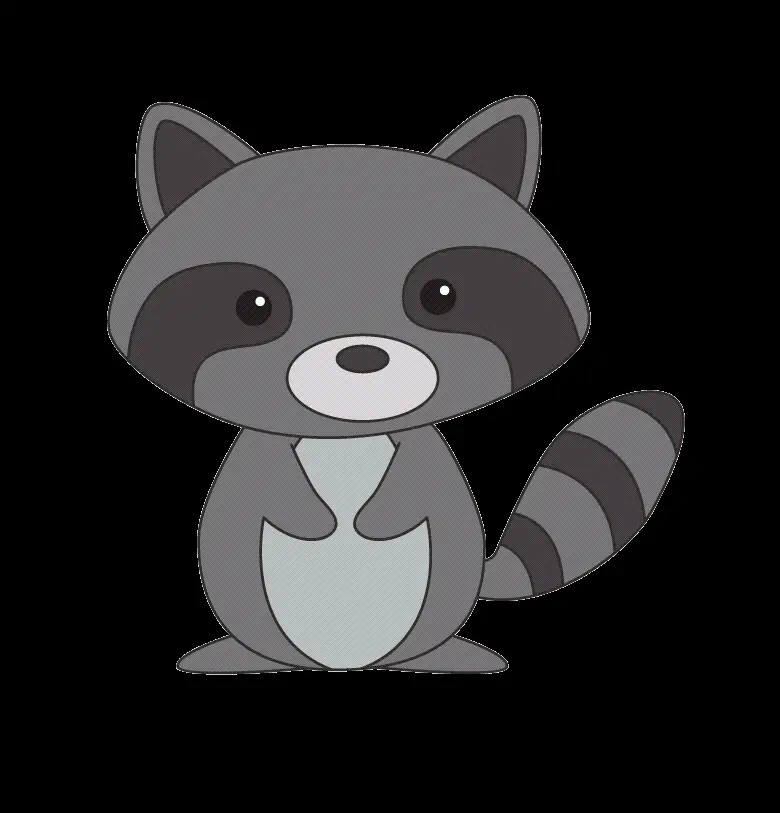Cool Cartoon Raccoon Stock Photo as PNG File