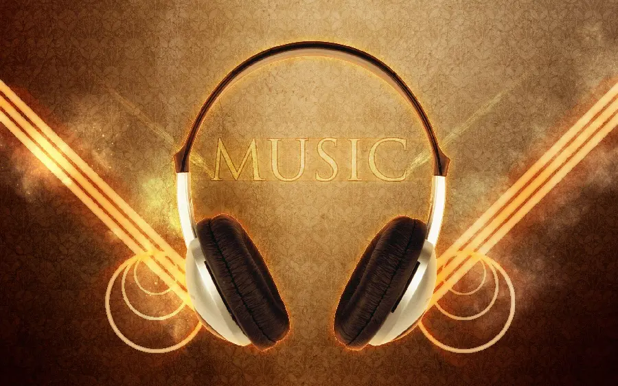 Gold Headphones Wallpaper High Quality