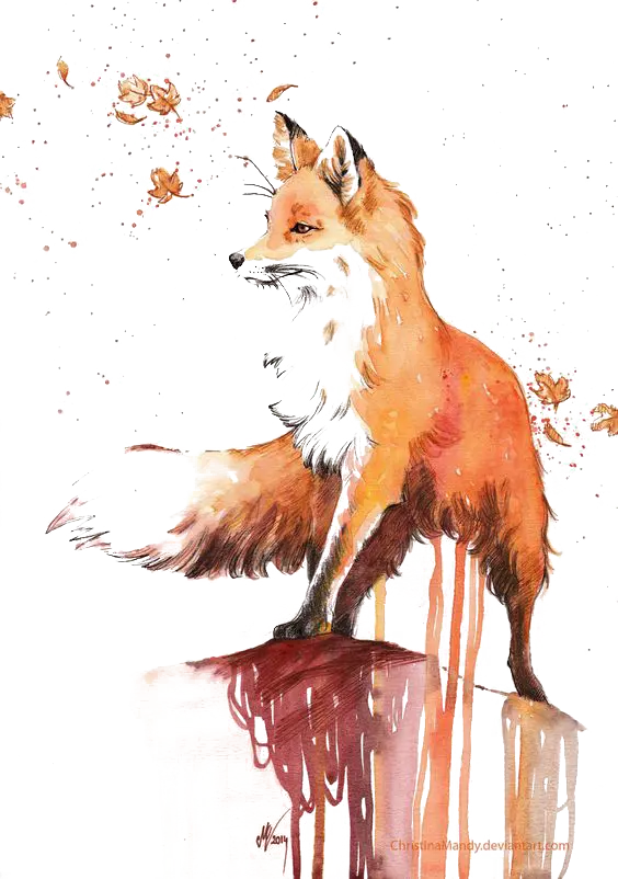 Download dreamy wallpaper of fox painting in high resolution 