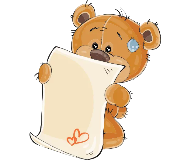 Download Cartoon Teddy Bear PNG Image for Use in Birthday Theme