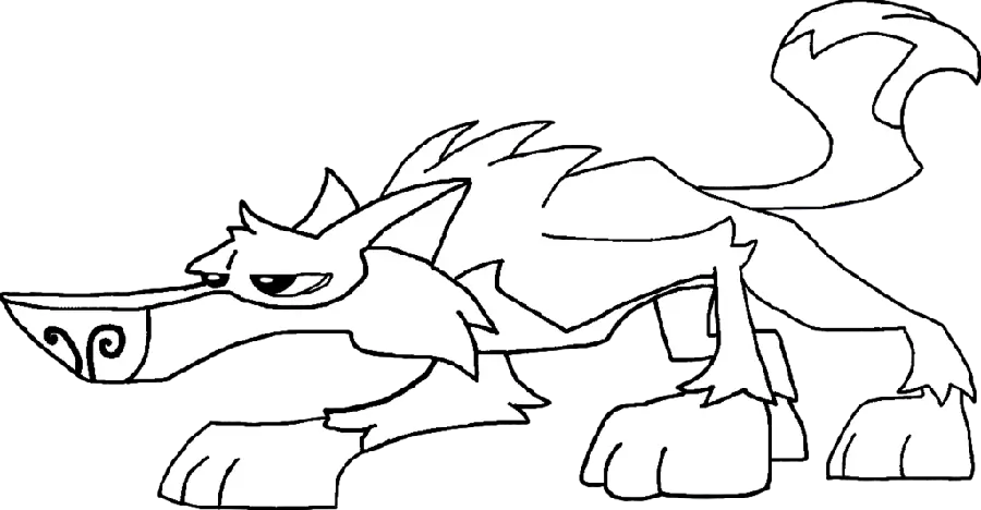 Download a cartoon wolf stock photo without color for printing in a book
