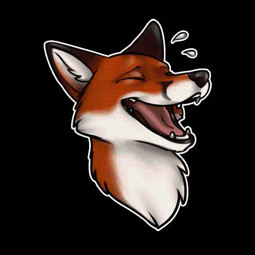 High resolution profile picture of a smiling fox painting
