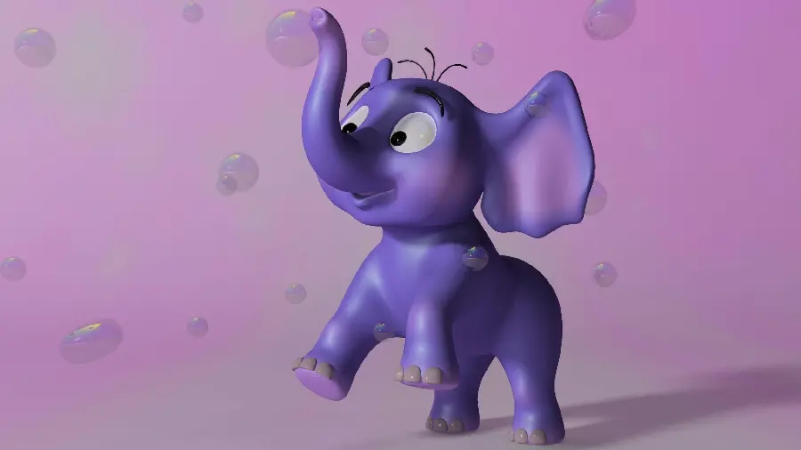 Pink Elephant Graphic Image for Animation