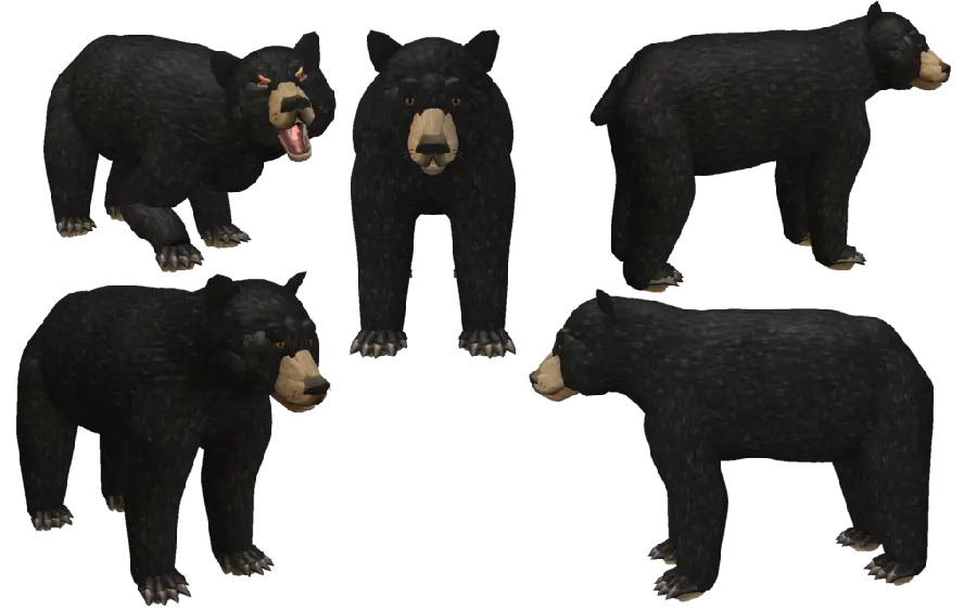 3D background image of a cartoon drawing of a black bear
