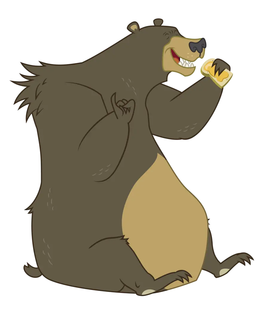 Download high quality cartoon drawing of a gray bear 
