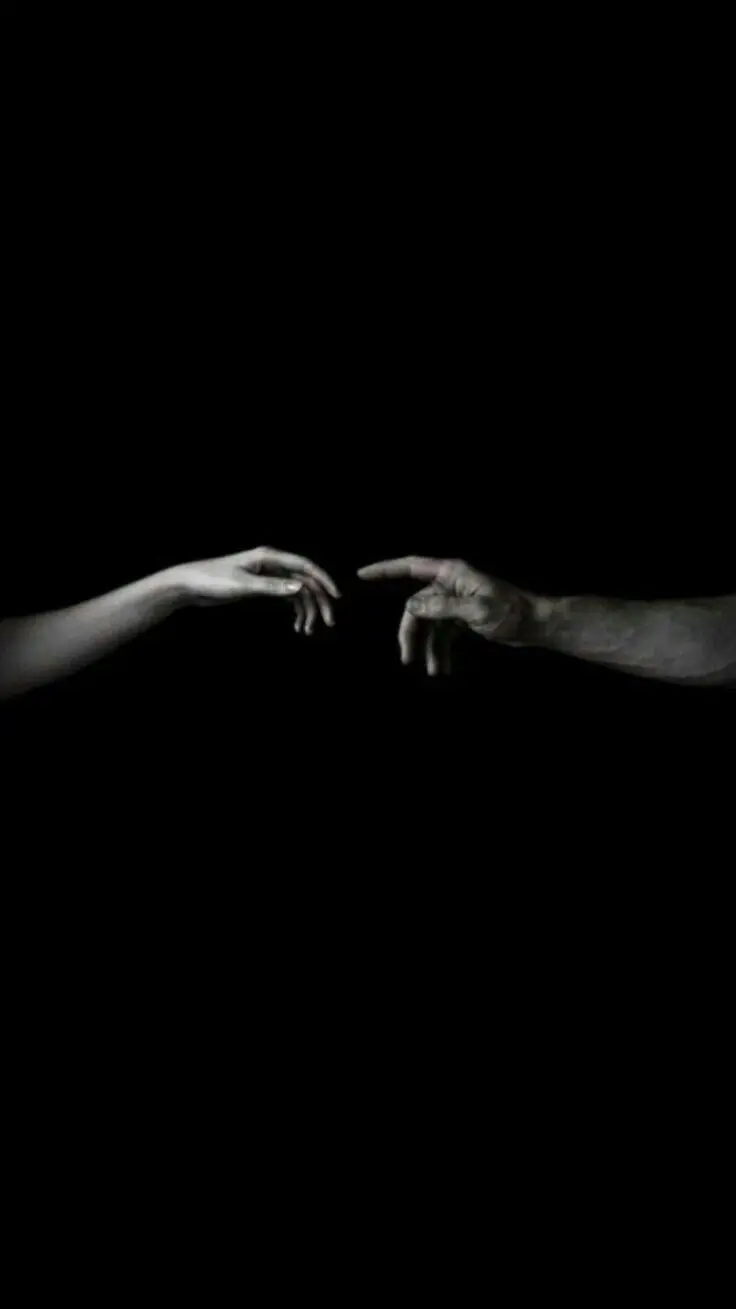 Download photo for profile and wallpaper of two hands reaching out in the dark