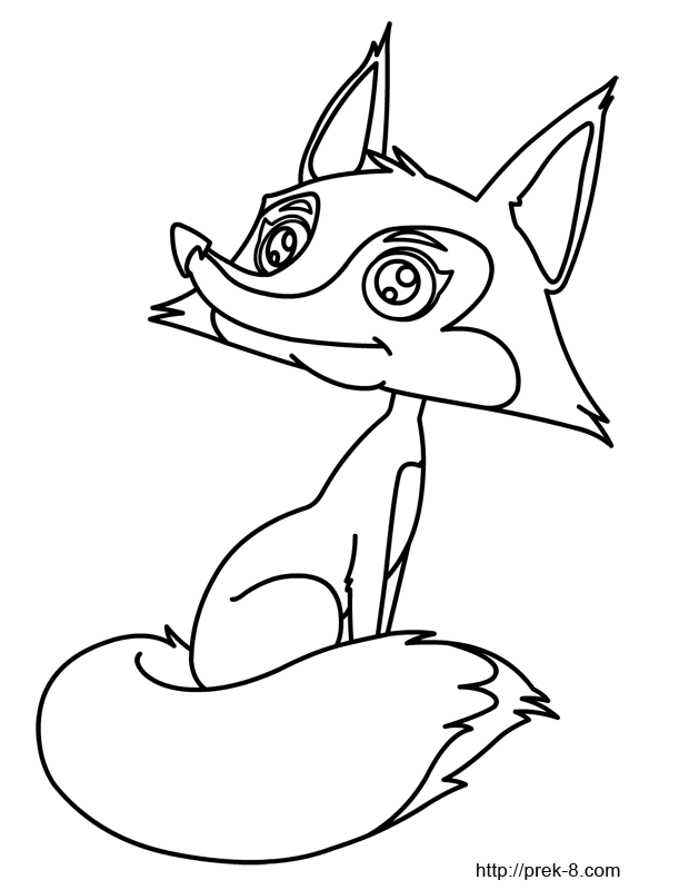 Colorless Background of Black and White Fox Drawing PNG