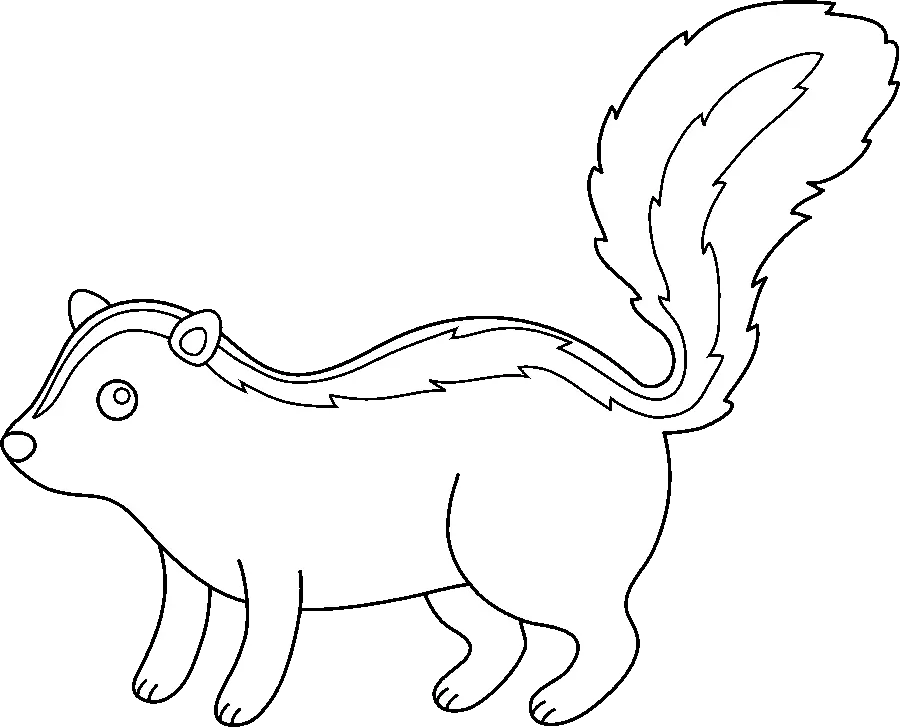 Photo of a funky weasel PNG drawing for printing in a coloring book 