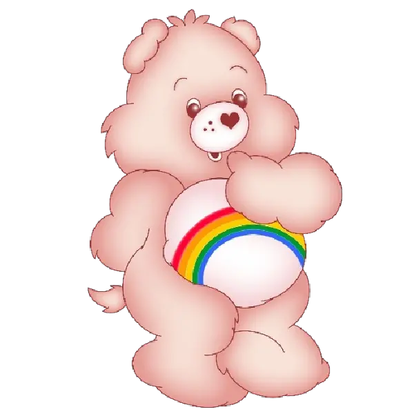 Rainbow Teddy Bear Teleported Background PNG