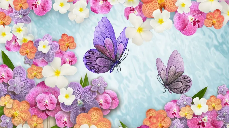 Amazing and eye-catching background design of a pair of purple butterflies