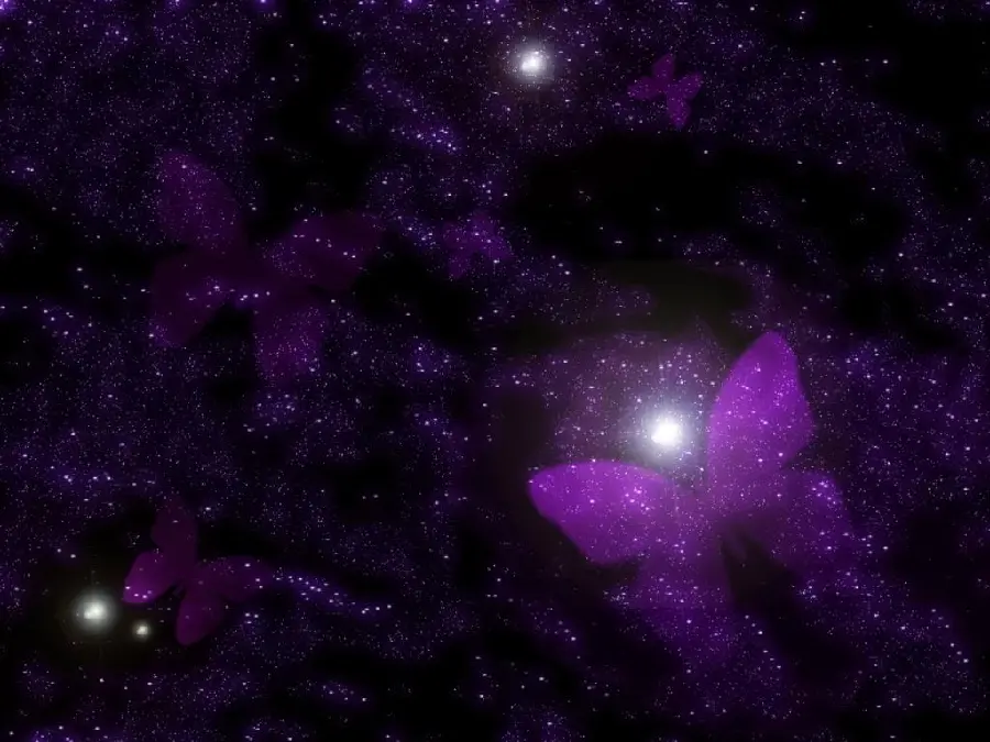 Purple Butterflies Stock Photo Inspired by Galaxies