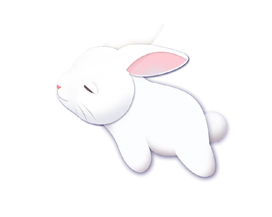 Sleepy Rabbit Painting Wallpaper Suitable for Use in a Child's Bedroom PNG