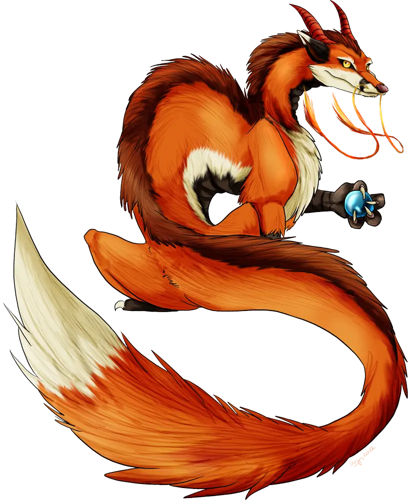 Waapir Drawing of a Legendary Fox Designed in Dragon Style