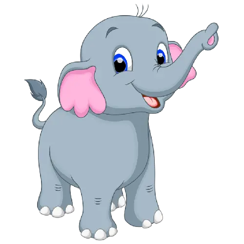 Cute Elephant with Happy Colors for Graphic Design