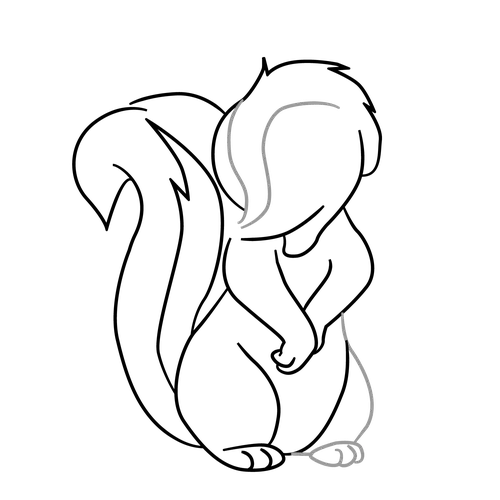 Photo of a stinky weasel drawing without color PNG