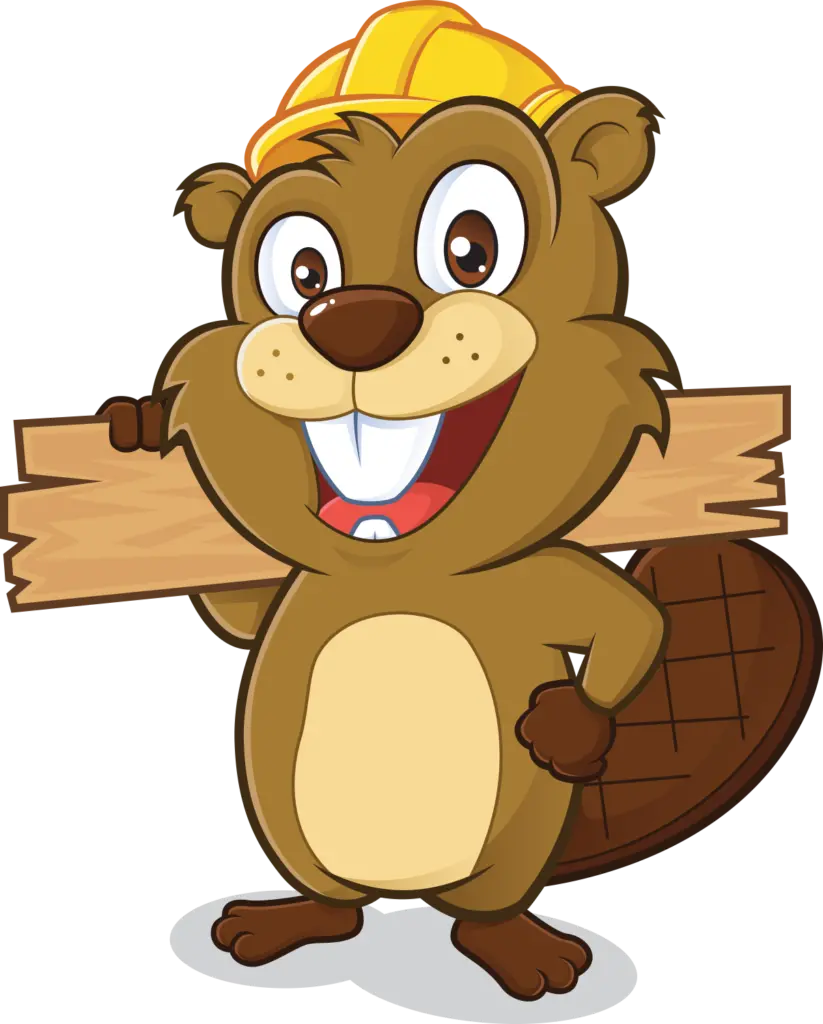 Cartoon beaver in PNG format suitable for advertising use