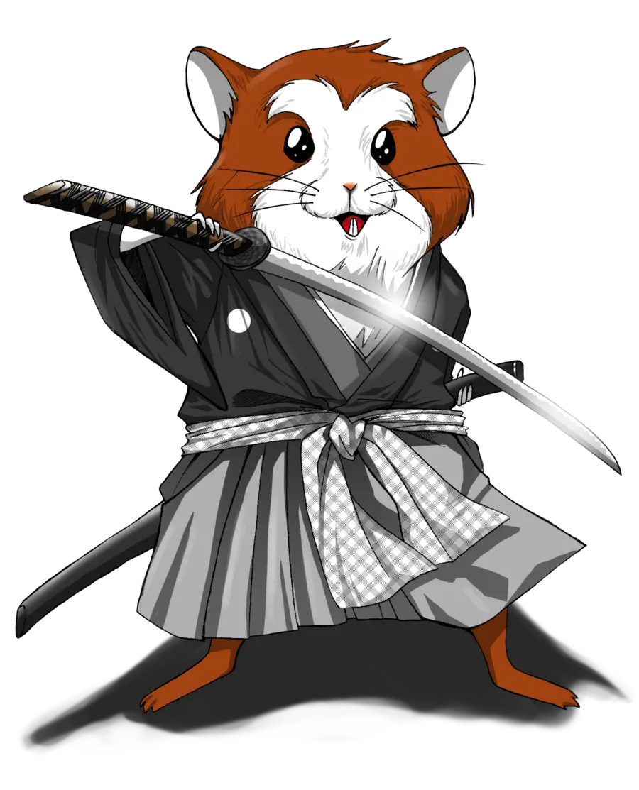 Creative Stock Photo of Samurai Guinea Pig in PNG Format