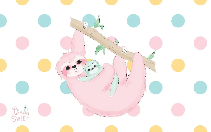 Pink Sloth Cartoon Wallpaper for Girly Profile